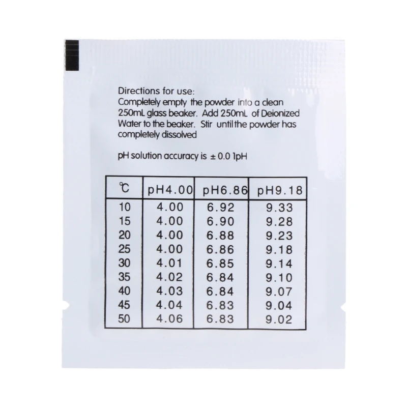 pH Calibration Buffer Powder Sachets
